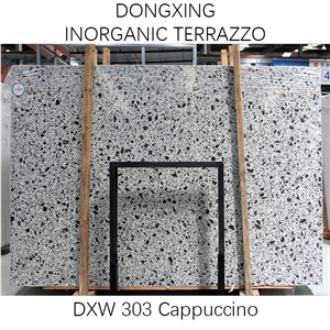 DXW303 Cappuccino White And Black Terrazzo Big Slab Tile
