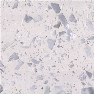 DXW512 Kunlun White Jade Terrazzo Stone Slabs For Foor Wall