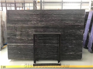 Abu Black Cloud Marble Line Type Slab