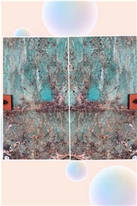 Brazil Tiffany Blue Quartzite Small Slabs For Kitchen Design
