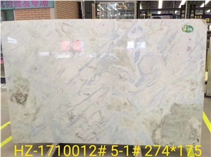Changbai Blue Jade Marble Danube White Slab Size 298*169Cm