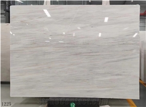 China Eurasian White Wooden Grain Marble Big Polished Slab