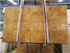 China Golden Cassia Marble Polished Slab For Living Room Use