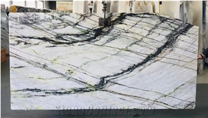 China Landscape Green Marble Polished For Kitchen Design