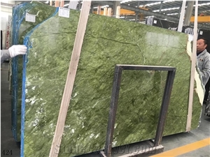 China Verde Pavone Green Marble Slabs Tile 1.8Cm Polished