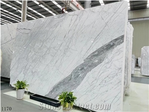Fine Lines Snow White Flake Marble