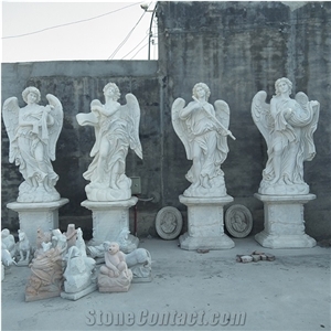 Best Hot Selling Stone Carving Angel Sculpture White Marble