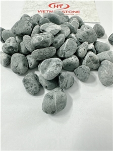 Black Tumbled Marble Pebble Stone For Decoration