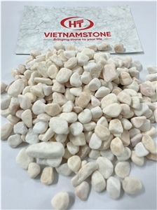 Yellow Vietnam Marble Tumbled Pebble Stone For Decoration