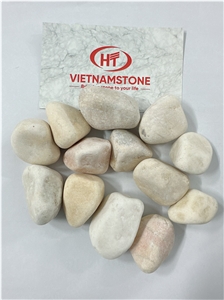Yellow Vietnam Marble Tumbled Pebble Stone For Decoration