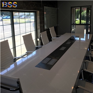 12' White Conference Table With Chairs Contemporary Office