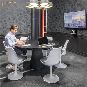 Large Round Conference Table, Aritificial Marble Office Round Table