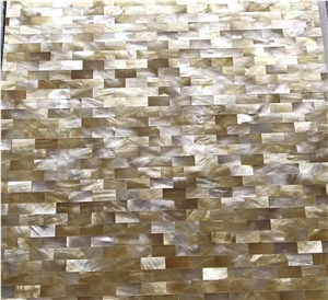 Gold Mother Of Pearl Shell Mosaic Tile MOP Tile For Kitchen