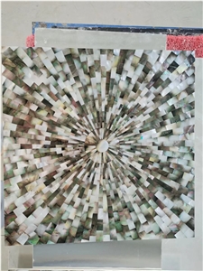 White Pearl Shell Floor Mosaic MOP Mosaic Pattern For Bath