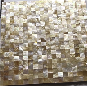 Yellow Pearl Shell Mosaic Tiles MOP Triangle Pattern Mosaic