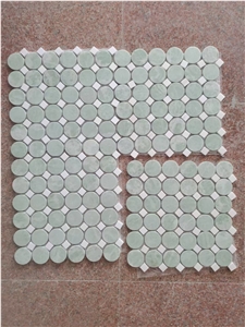 China Green Jade Mosaic Tile Linear Strips Backsplash Mosaic