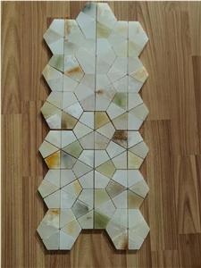 Interior Bathroom Wall Mosaic Tiles Onyx Hexagon Mosaic Tile