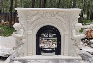 Marble Fireplace Mantel Arabescato Modern Fireplace Hearth