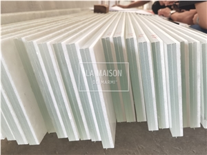 Crystal Onyx White Composite Laminated Glass Panels