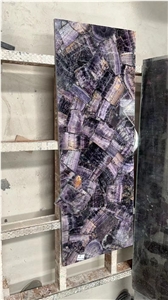 Amethyst Luxury Semiprecious Stone Slab, Purple Gemstone Slabs, Wall Big Panels