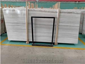 China White Wooden Grain Marble Polished Slabs