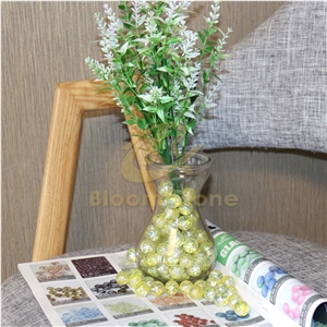 Green Textured Vase Filler Marbles For Home Decor
