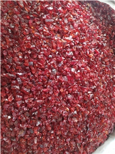 Red Glass Rock Decorative Glass Rock Glass Chippings