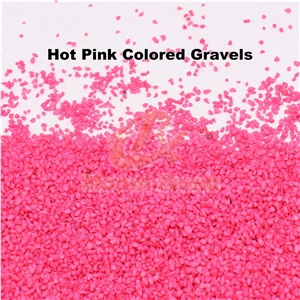 Crushed Hot Pink Colored Gravels For Aquarium