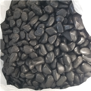 No Fade Black Polished River Pebbles For Landscaping