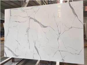 Artificial Marble Calacatta White Slab Walling Background