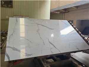 Artificial Marble Calacatta White Slab Walling Background