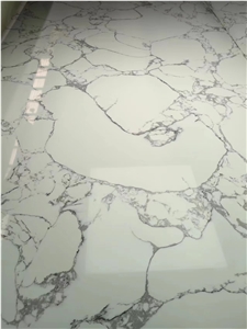 Carrara White Artificial Marble Slabs, Quartz Stone Slabs