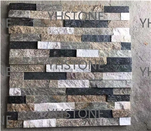 Mixed Natural Quartz Stacked Stone Veneer Wall Panels