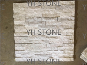 Super White Natural Quartz Stacked Stone Veneer Wall Panels