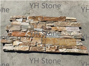 Yellow Natural Cement Ledgestone Stone Veneer Wall Panels