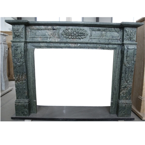 Custom Beige White Limestone Indoor Fireplace Mantel
