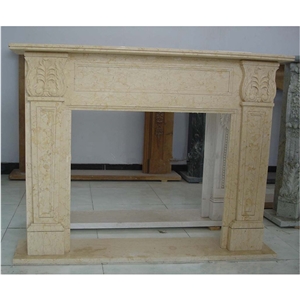 Decorative Beige Marble Fireplaces Fireplace Cover