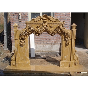 Decorative Beige Marble Fireplaces Fireplace Parts