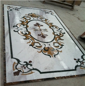 Fashion Lobby Marble Waterjet Medallion Flower Patterns