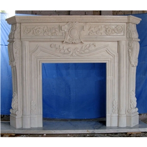 Fireplace Modern Natural White Marble Fireplace
