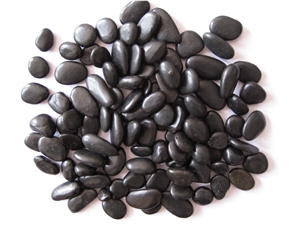 Flat Black Polished Pebbles Mini Black Round Pebble Stone