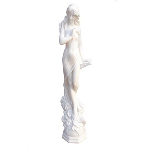 Garden Statues Hand Caved White Marble Human Sculpture