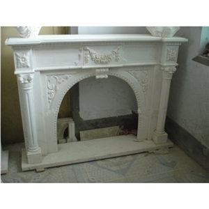 Natural Carved Fireplace Modern White Marble Fireplaces