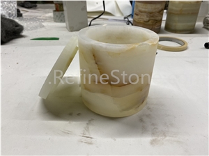 Refine Stone Supply Onyx Stone Marble Candle Jar