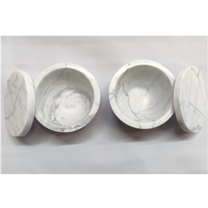 Wholesale Natural White Marble Salt Container