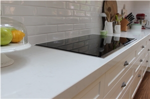 White Polaris Marble Kitchen Countertop