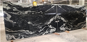 Cosmic Black Granite Large Format Slabs For Wall & Floor