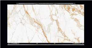 Big Size Sintered Stone Calacatta Gold Marble For Wall