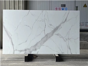 Calacatta Crystallized Marble Nano Stone Slab For Project