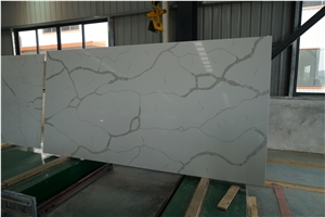 White Quartz Slab With Grey Veins With Favolable Price